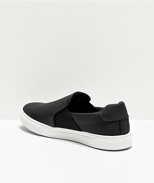 mens black and white slip on shoes