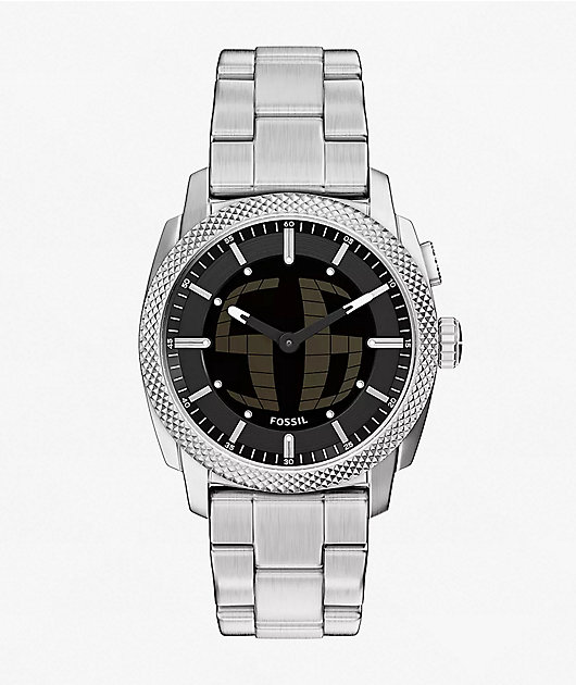 Fossil Big Tic Silver Analog & Digital Watch