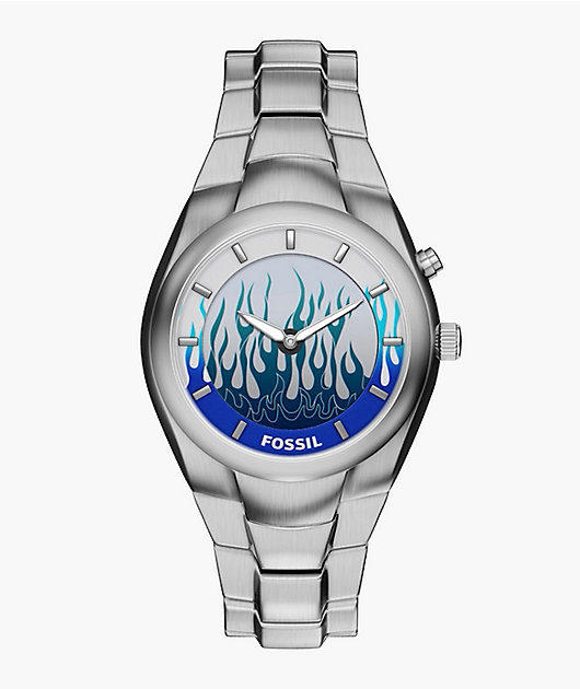 Fossil Big Tic Y2K Flame Silver Analog & Digital Watch video