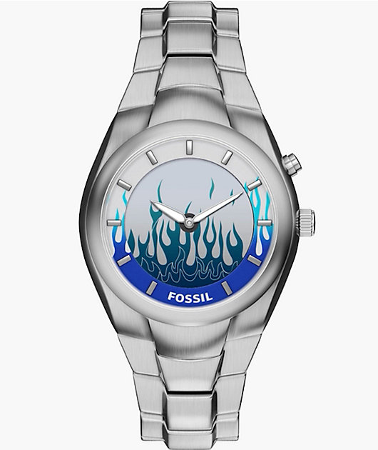 Fossil Big Tic Y2K Flame Silver Analog & Digital Watch video