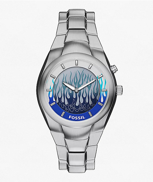 Fossil Big Tic Y2K Flame Silver Analog & Digital Watch | Zumiez