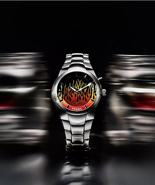 時計 FOSSIL big tic Fossil Big Tic Y2K Flame Yellow & Silver Analog & Digital Watch