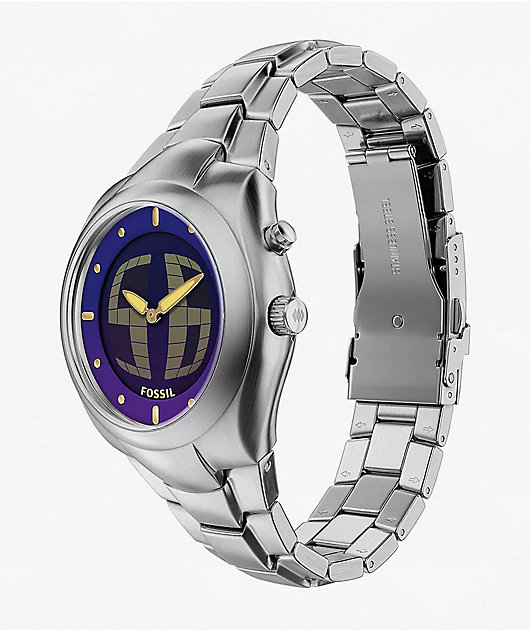 Fossil Big Tic Y2K Limited Silver Analog & Digital Watch