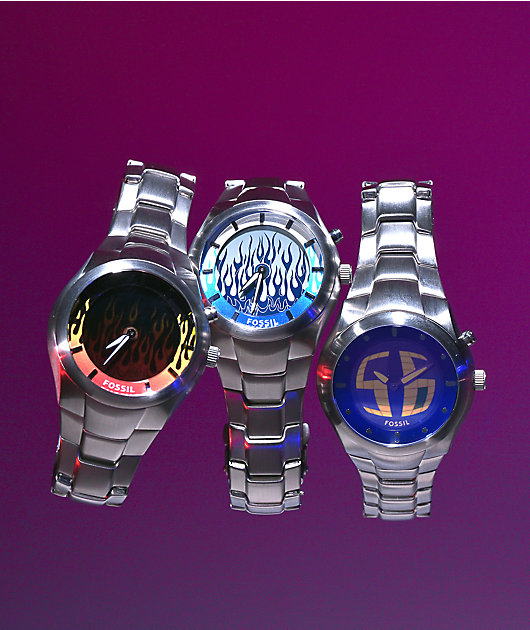 Fossil Big Tic Y2K Limited Silver Analog & Digital Watch