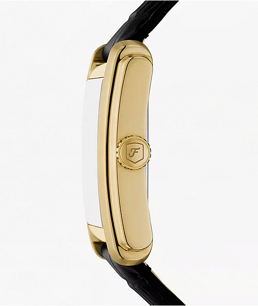 Fossil Caraway Black Croco & Gold Analog Watch
