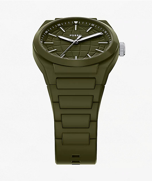 Fossil Everett Scilicone Olive Analog Watch