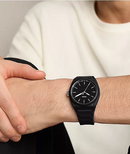 Fossil Everett Silicone Black Analog Watch