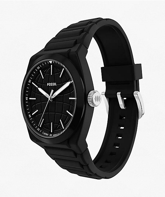 Fossil Everett Silicone Black Analog Watch