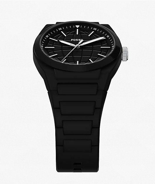 Fossil Everett Silicone Black Analog Watch