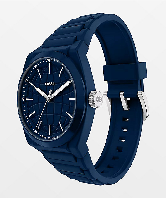 Fossil Everett Silicone Navy Analog Watch
