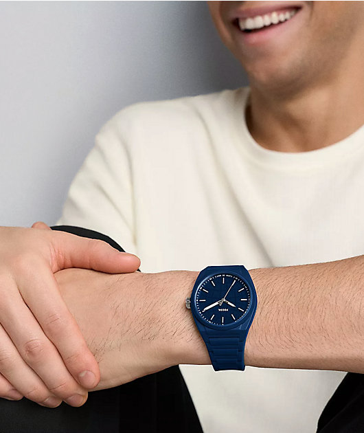 Fossil Everett Silicone Navy Analog Watch