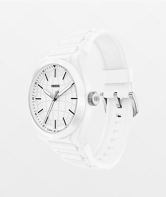 Fossil Everett Silicone White Analog Watch