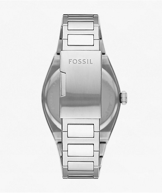 Fossil Everett Silver & Navy Analog Watch
