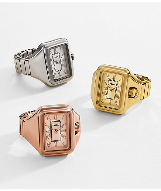 Fossil Raquel Silver Analog Ring Watch