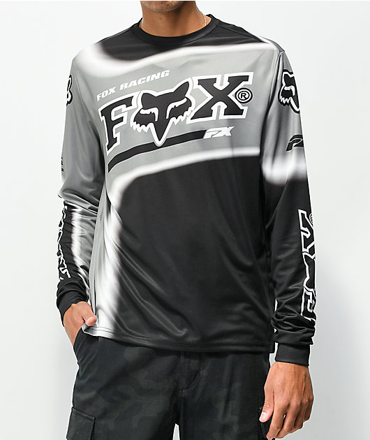 Fox Powerband Grey Black Long Sleeve Jersey
