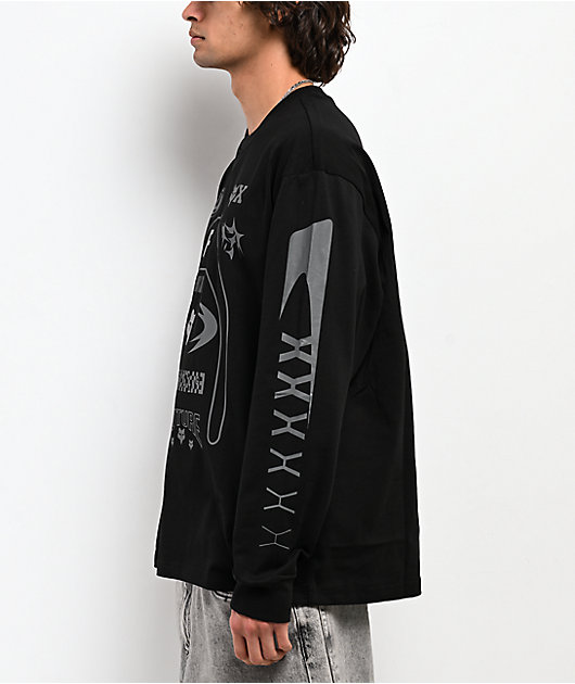 Fox Racing Image Cosmo Black Oversized Long Sleeve T-Shirt | Zumiez