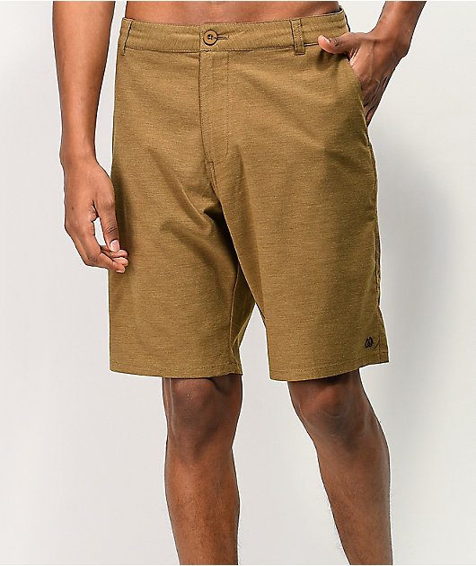 Freeworld Glassy Light Tobacco Hybrid Board Shorts