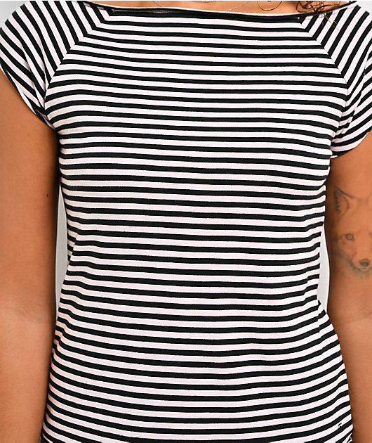 Freeworld Isabel Striped Pink & Black Top