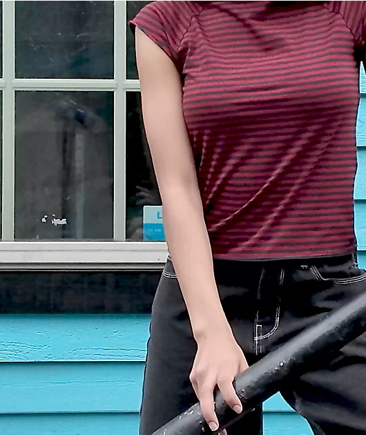 Freeworld Isabel Striped Red & Black T-Shirt video