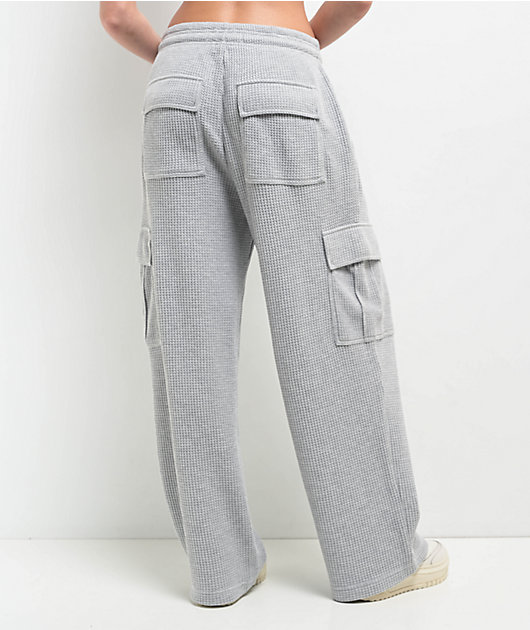 Freeworld Nola Waffle Grey Cargo Relaxed Sweatpants | Zumiez