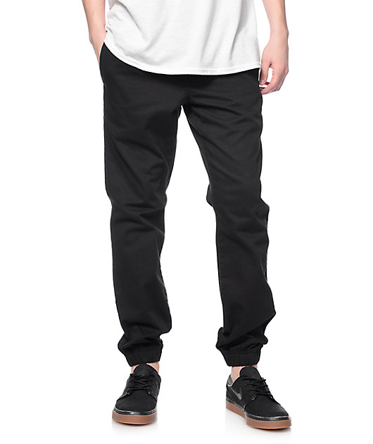 black jogger trousers