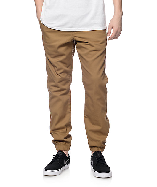 black khaki joggers