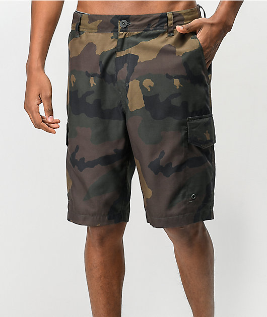 Freeworld Smashing Woodland Camo Cargo Hybrid Shorts