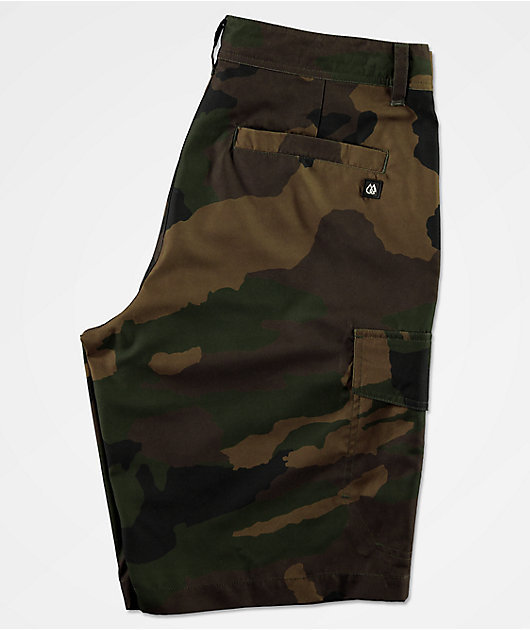 Freeworld Smashing Woodland Camo Cargo Hybrid Shorts
