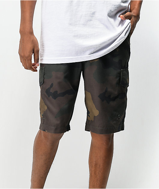 Freeworld Smashing Woodland Camo Cargo Hybrid Shorts
