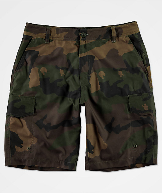 Freeworld Smashing Woodland Camo Cargo Hybrid Shorts