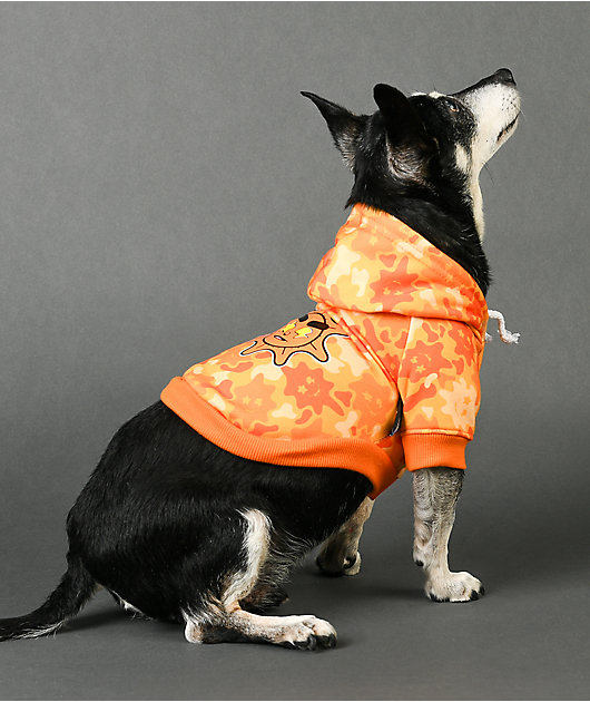 Fresh Pawz x Glo Gang Orange & Yellow Camo Pet Zip Hoodie | Zumiez