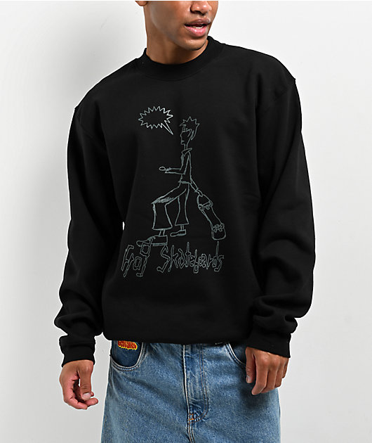 Clothing Frog Skateboards Crewneck Black Frog Skateboards Crew