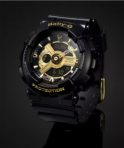 G-Shock Baby-G BA110-1A Black & Gold Analog & Digital Watch