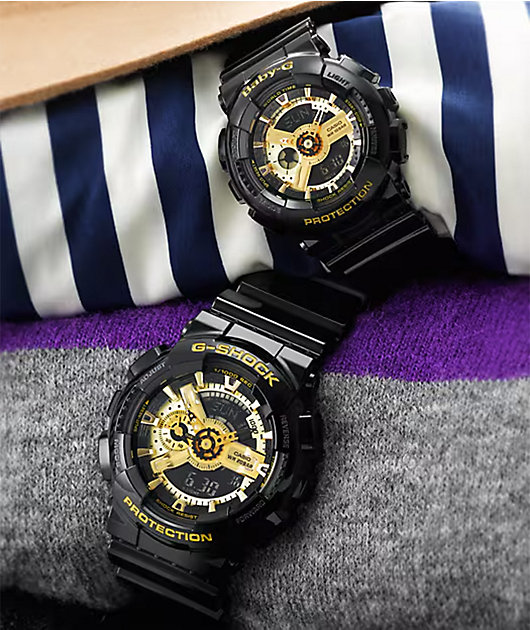 G-Shock Baby-G BA110-1A Black & Gold Analog & Digital Watch