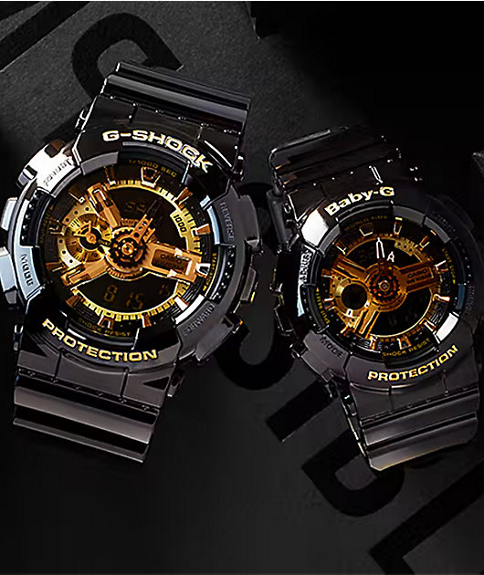 G-Shock Baby-G BA110-1A Black & Gold Analog & Digital Watch