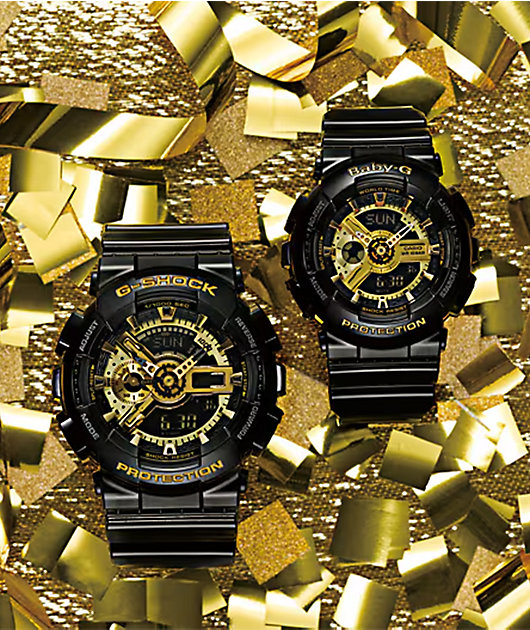 G-Shock Baby-G BA110-1A Black & Gold Analog & Digital Watch