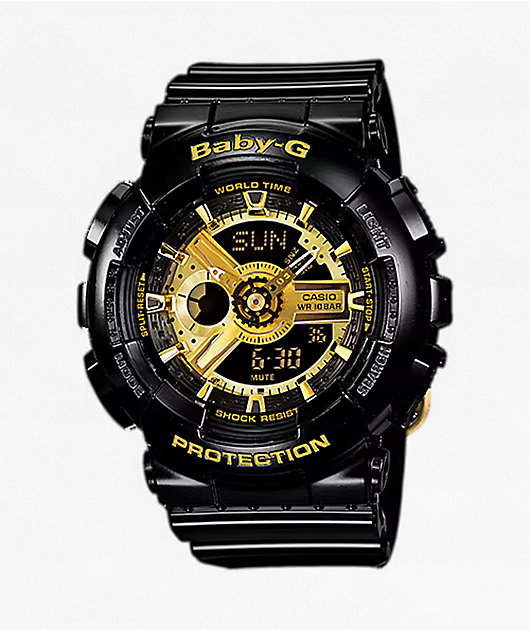 G-Shock Baby-G BA110-1A Black & Gold Analog & Digital Watch