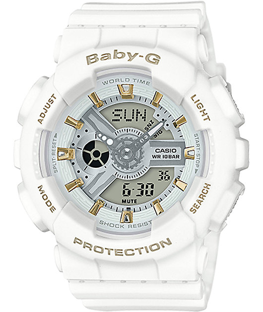 g shock blanco con dorado