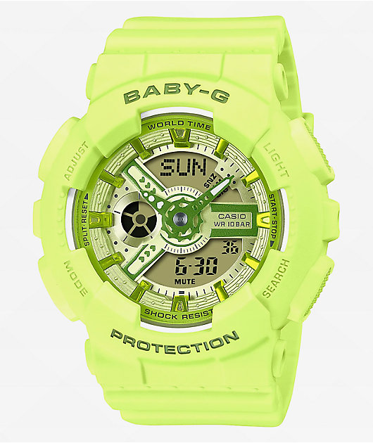 　バード　 baby, light green G-Shock Baby-G BA110YK-3A Green Analog & Digital Watch | Zumiez