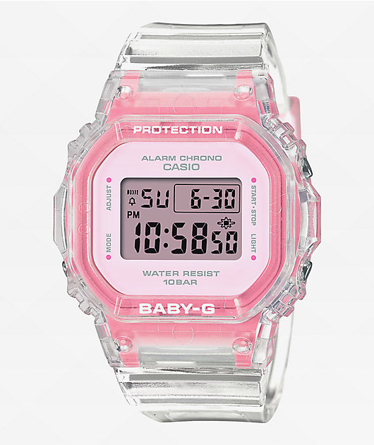 G-Shock Baby-G GD565SJ-7 Transparent Pink Digital Watch | Zumiez