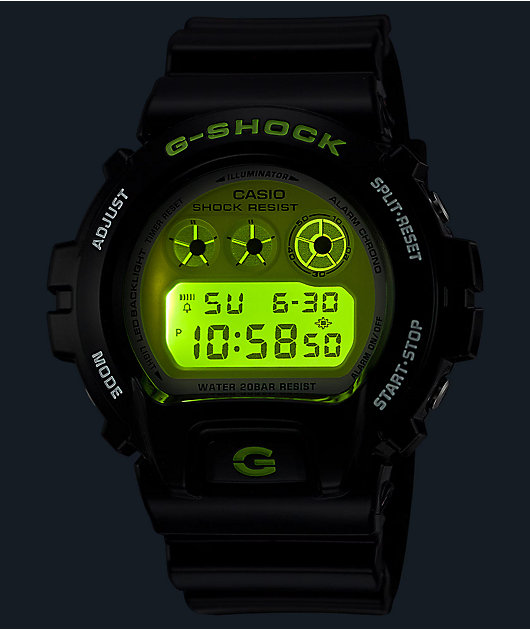 G Shock DW 6900RCS 1 Black Green Watch Zumiez