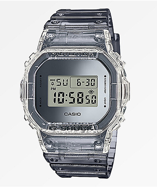 G-Shock DW5600 Clear & Dark Grey Digital Watch | Zumiez