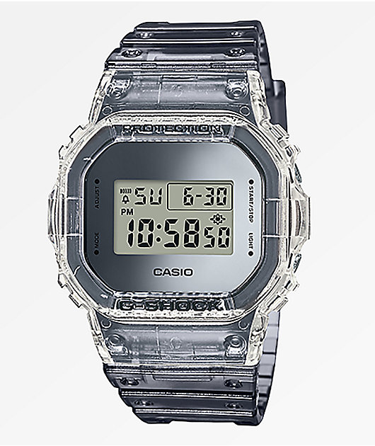 G-Shock DW5600 Clear & Dark Grey Digital Watch