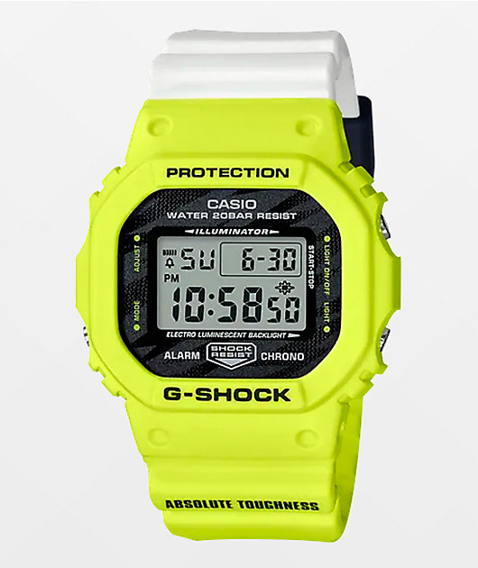 G-Shock DW5600 Neon Yellow & White Digital Watch