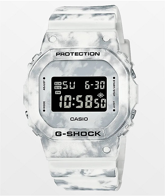 G-Shock DW5600 White & Black Marble Digital Watch