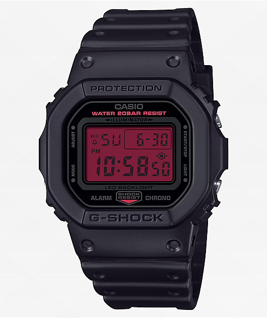 013 CASIO G-SHOCK ブラック/レッド 腕時計 G-Shock DW5600BBR-1 Black & Red Digital Watch | Zumiez