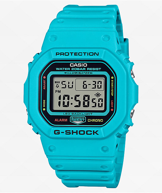 G Shock DW5600EP 2 Blue Digital Watch Zumiez