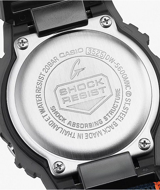 G-Shock DW5600MNC-1 Square Grey, Blue & Orange Digital Watch