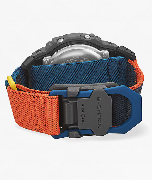 G-Shock DW5600MNC-1 Square Grey, Blue & Orange Digital Watch | Zumiez
