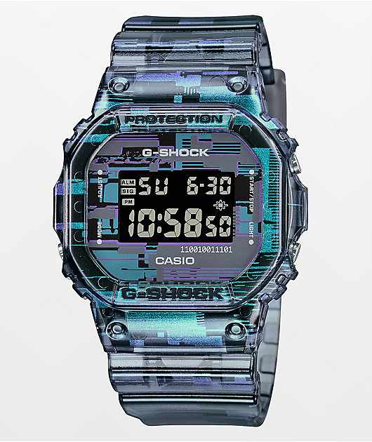 G-Shock DW5600NN-1 Transparent Teal & Purple Digital Watch | Zumiez